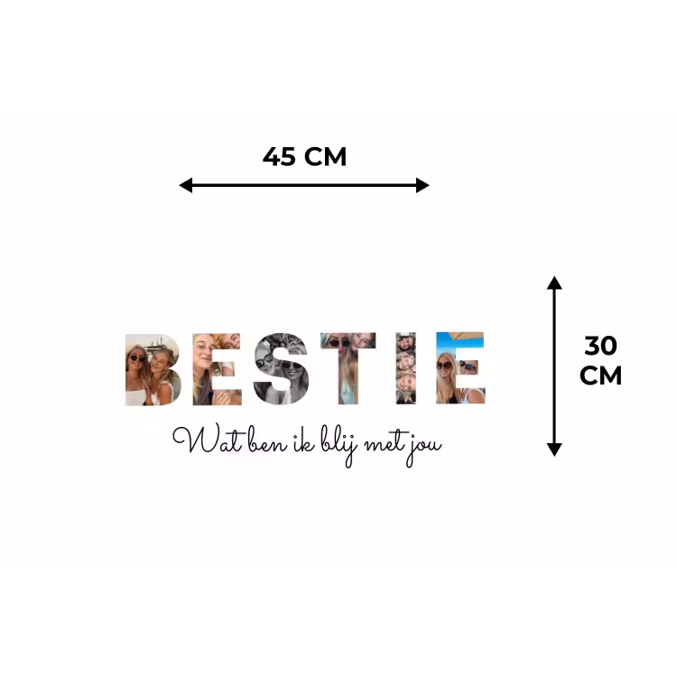 Gepersonaliseerde placemat - 6 stuks - Bestie - Lettercollage — 3