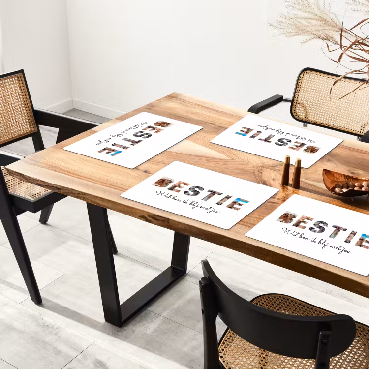 Gepersonaliseerde placemat - 6 stuks - Bestie - Lettercollage — 5