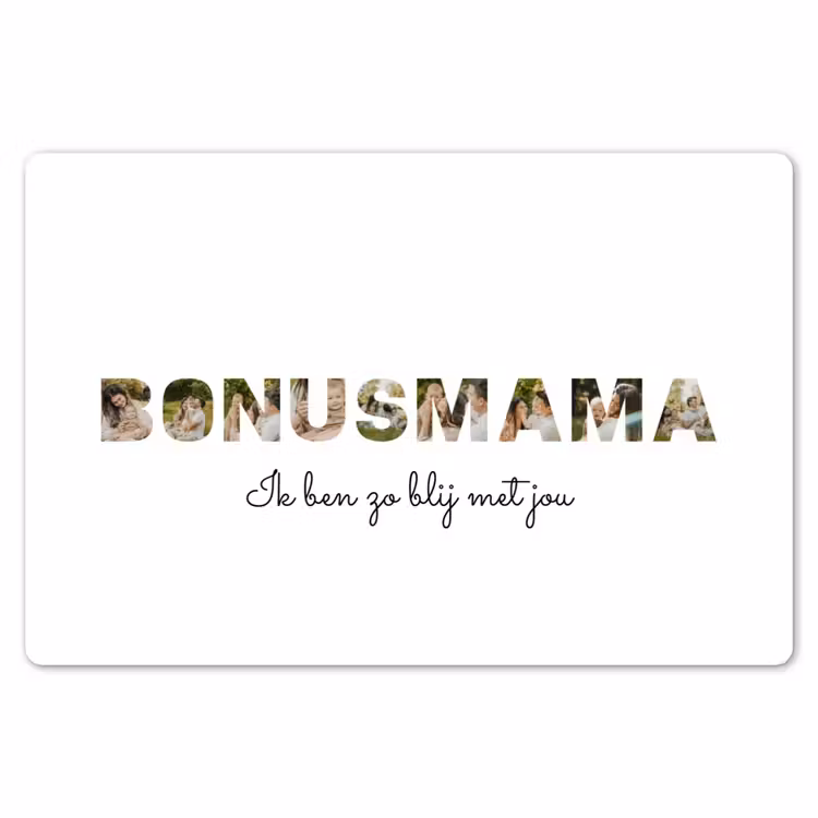 Gepersonaliseerde placemat - 6 stuks - Bonusmama - Lettercollage — 7