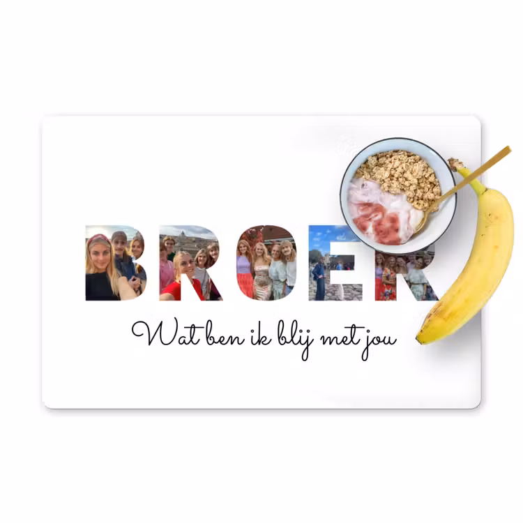 Gepersonaliseerde placemat - 6 stuks - Broer - Lettercollage — 1