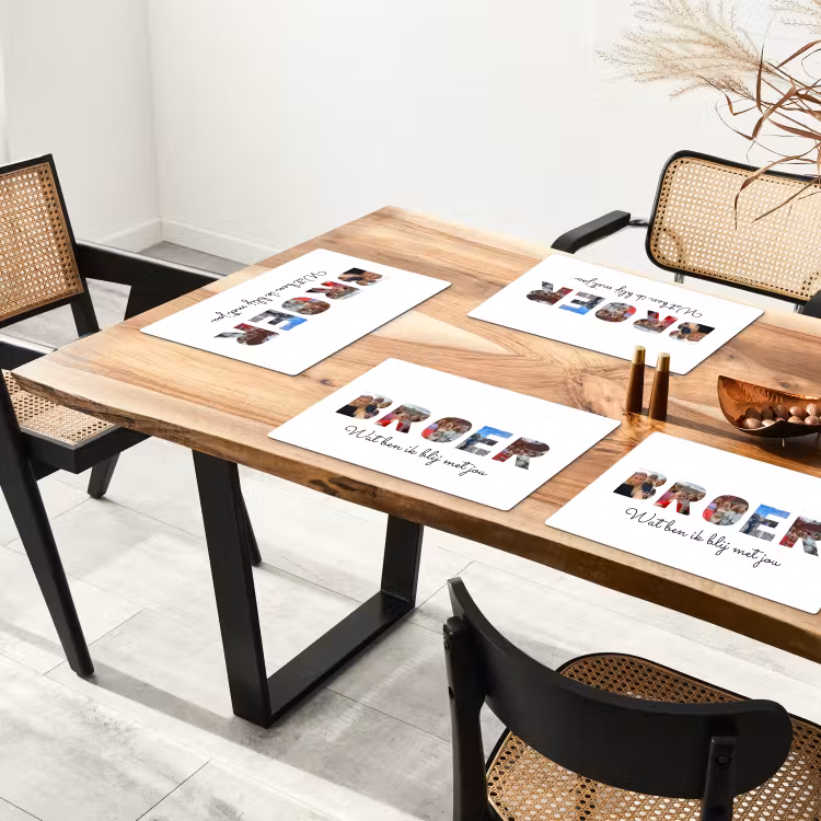 Gepersonaliseerde placemat - 6 stuks - Broer - Lettercollage — 5
