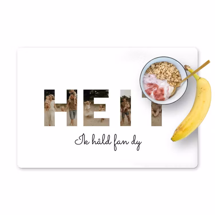 Gepersonaliseerde placemat - 6 stuks - Heit - Lettercollage — 1