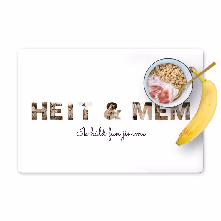 Gepersonaliseerde placemat - 6 stuks - Heit & Mem - Lettercollage — 1