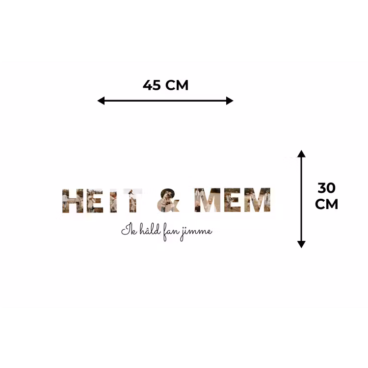 Gepersonaliseerde placemat - 6 stuks - Heit & Mem - Lettercollage — 3