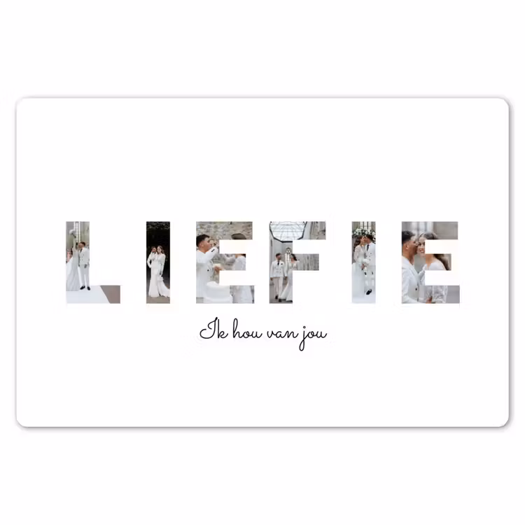 Gepersonaliseerde placemat - 6 stuks - Liefie - Lettercollage — 7