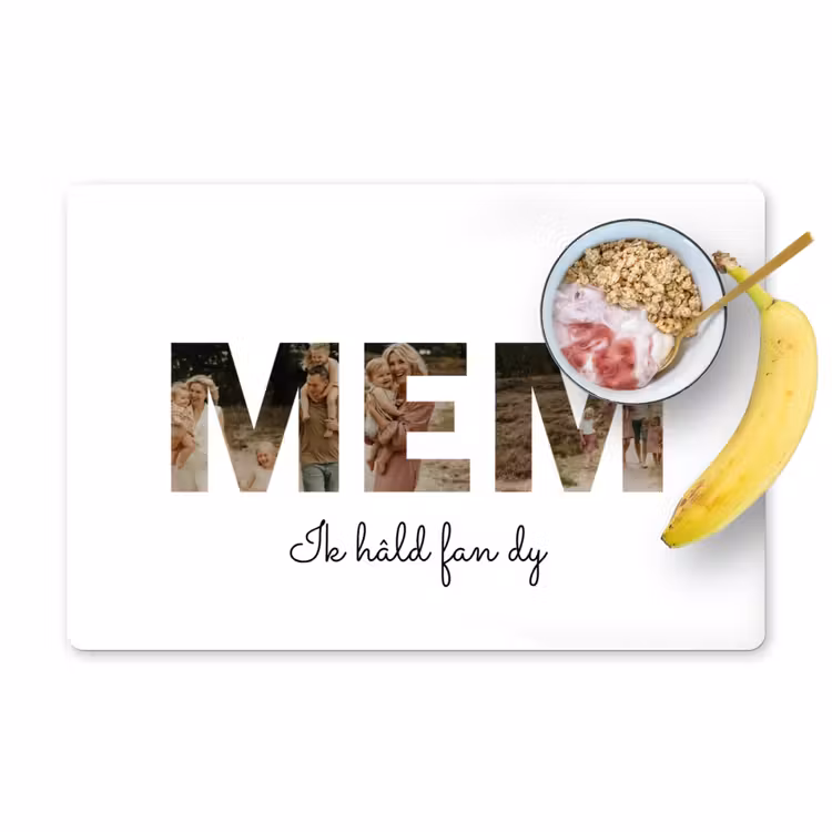 Gepersonaliseerde placemat - 6 stuks - Mem - Lettercollage — 1