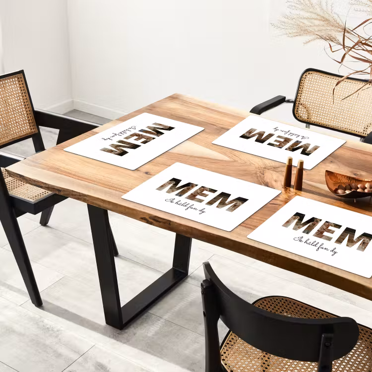 Gepersonaliseerde placemat - 6 stuks - Mem - Lettercollage — 5