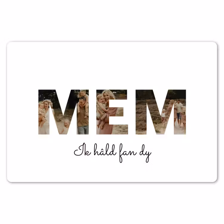 Gepersonaliseerde placemat - 6 stuks - Mem - Lettercollage — 7