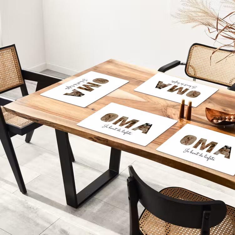 Gepersonaliseerde placemat - 6 stuks - Oma - Lettercollage — 5