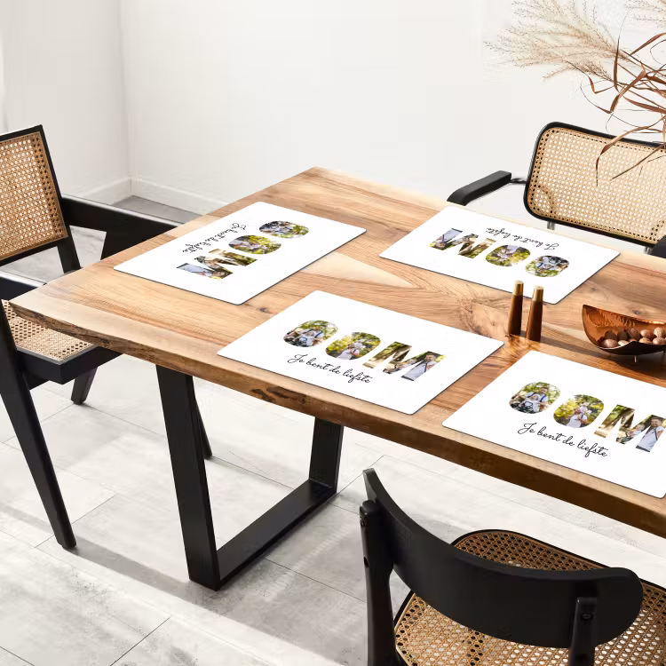 Gepersonaliseerde placemat - 6 stuks - Oom - Lettercollage — 5