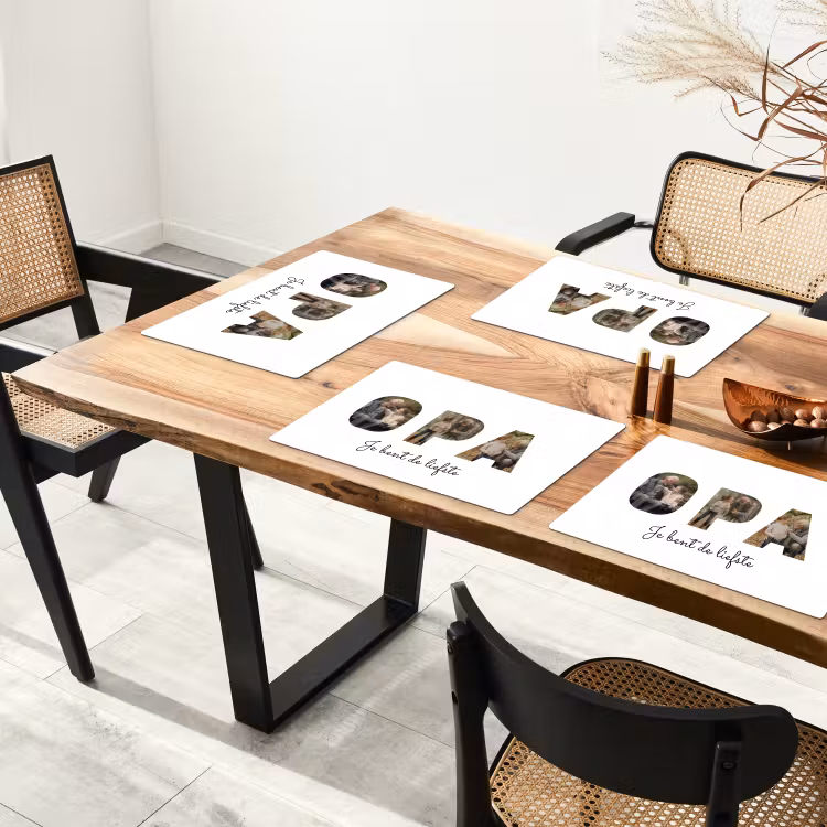Gepersonaliseerde placemat - 6 stuks - Opa - Lettercollage — 5