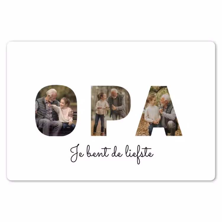 Gepersonaliseerde placemat - 6 stuks - Opa - Lettercollage — 7