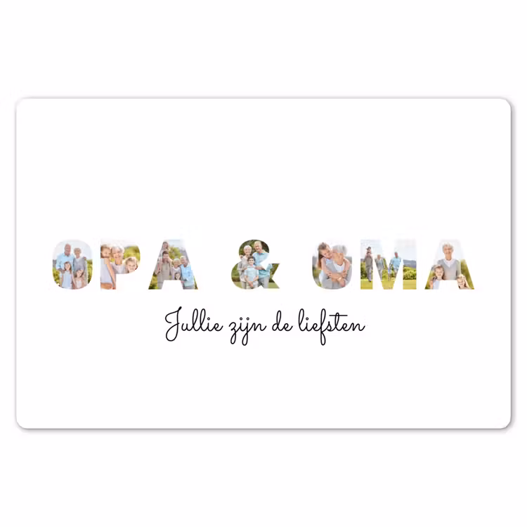 Gepersonaliseerde placemat - 6 stuks - Opa & Oma - Lettercollage — 7