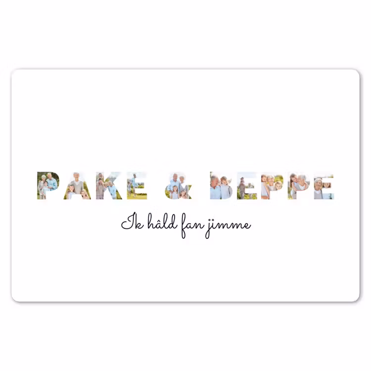 Gepersonaliseerde placemat - 6 stuks - Pake & Beppe - Lettercollage — 7