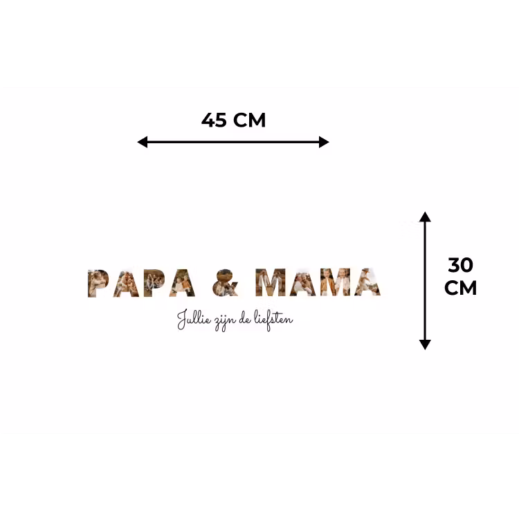 Gepersonaliseerde placemat - 6 stuks - Papa & Mama - Lettercollage — 3