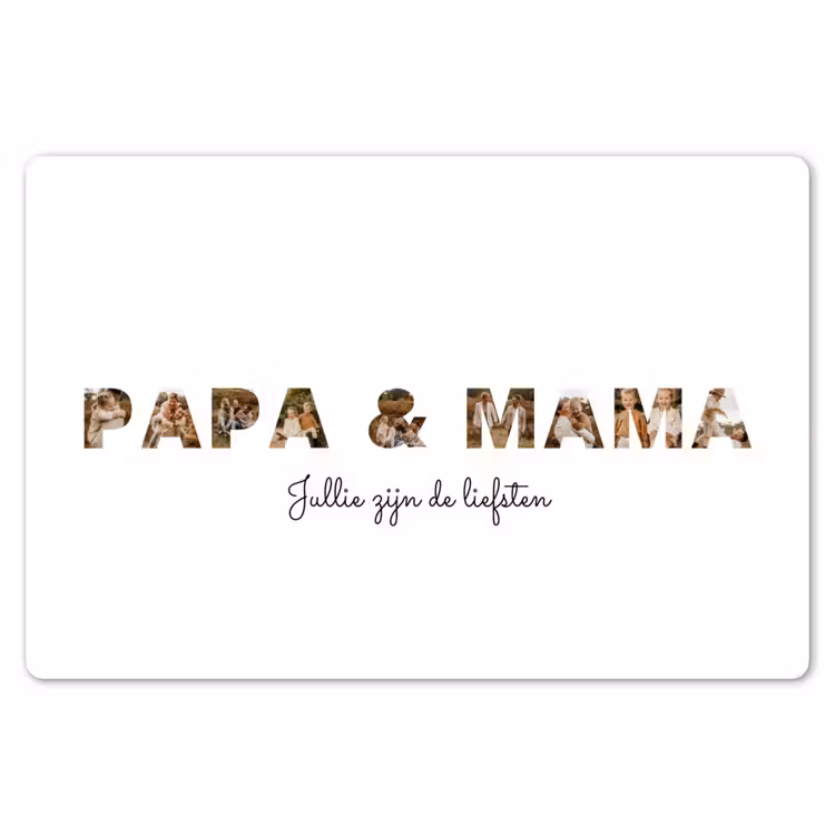 Gepersonaliseerde placemat - 6 stuks - Papa & Mama - Lettercollage — 7