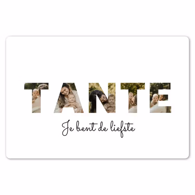 Gepersonaliseerde placemat - 6 stuks - Tante - Lettercollage — 7