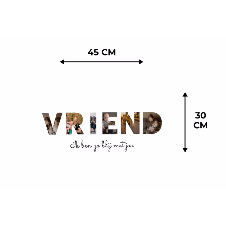 Gepersonaliseerde placemat - 6 stuks - Vriend - Lettercollage — 3