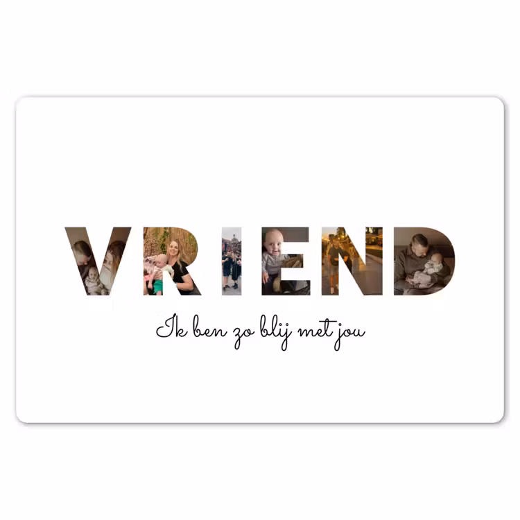 Gepersonaliseerde placemat - 6 stuks - Vriend - Lettercollage — 7