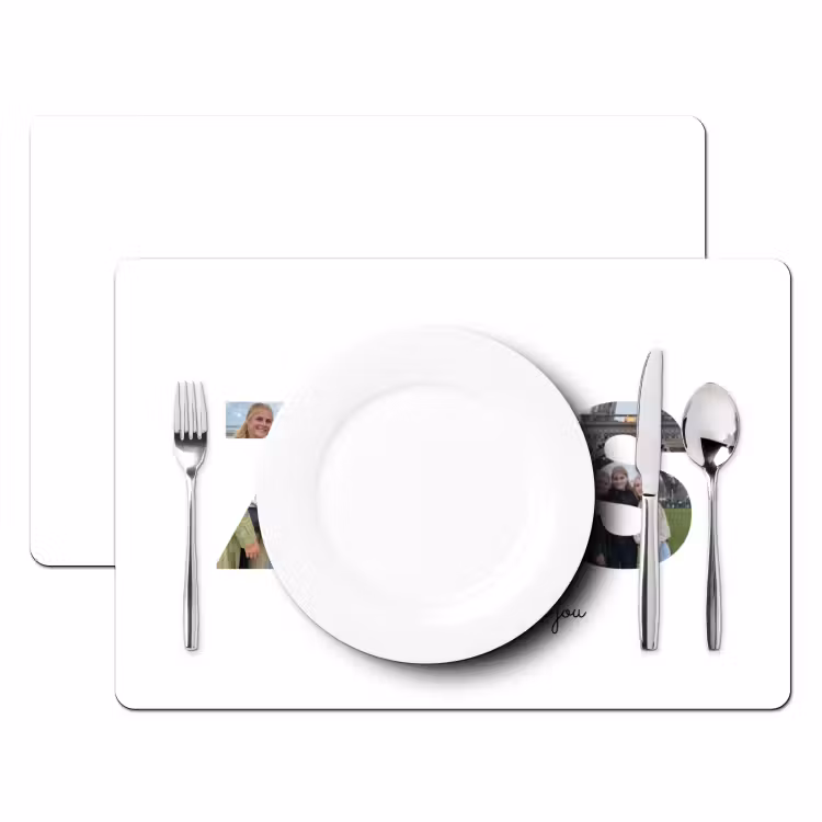 Gepersonaliseerde placemat - 6 stuks - Zus - Lettercollage — 2