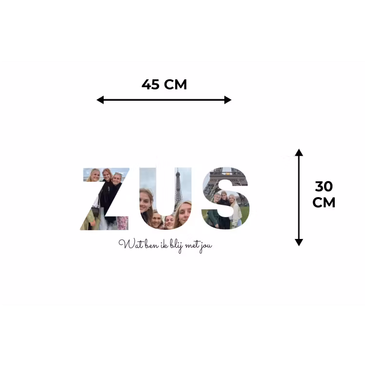 Gepersonaliseerde placemat - 6 stuks - Zus - Lettercollage — 3