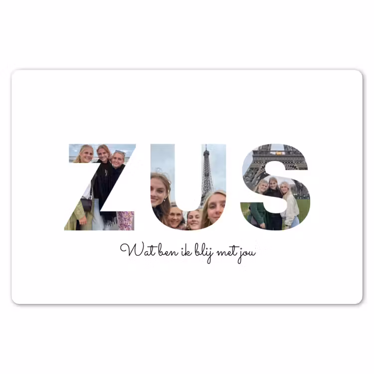 Gepersonaliseerde placemat - 6 stuks - Zus - Lettercollage — 7