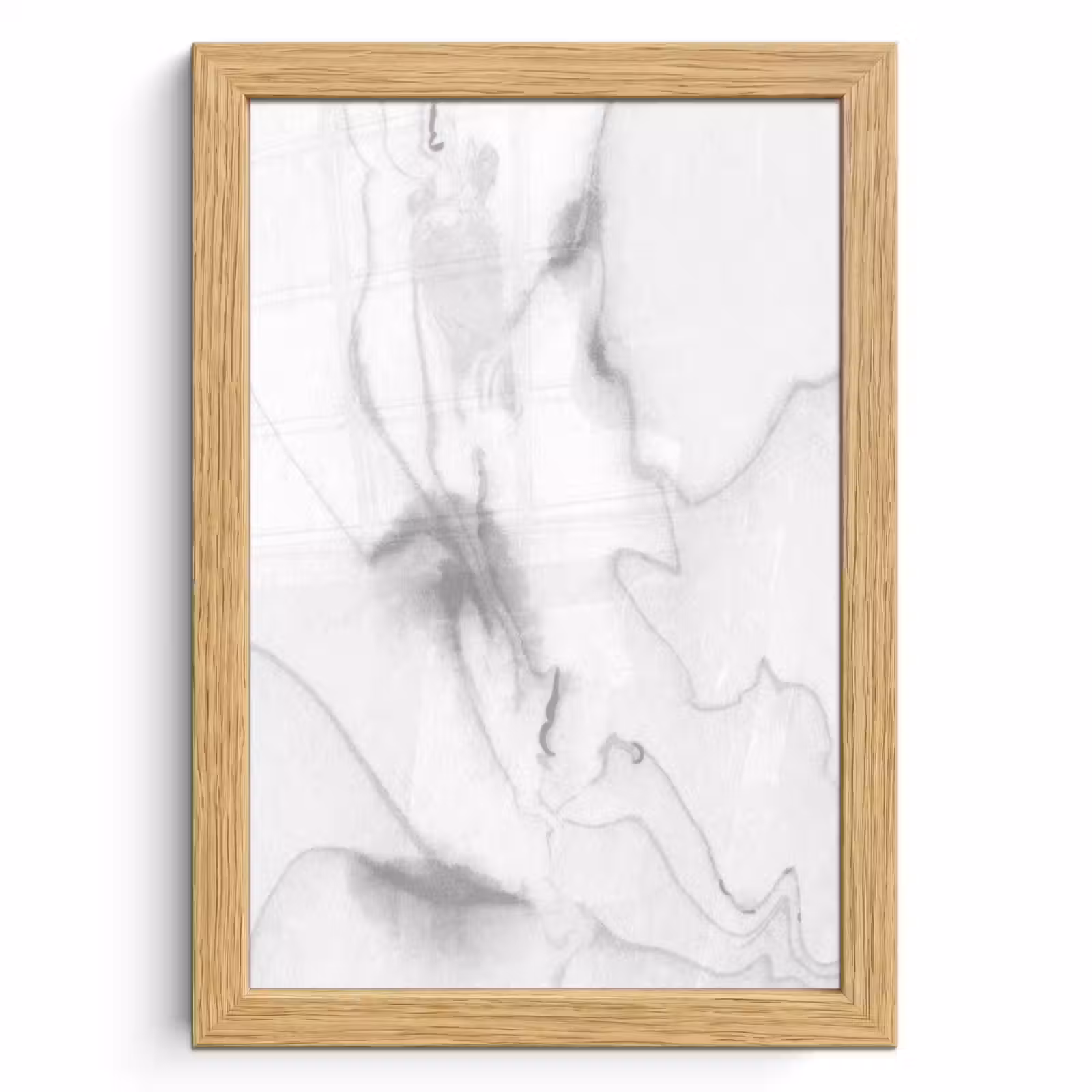 Poster met lijst - Marmer - Grijs - Wit - Abstract - Marmerlook — 1