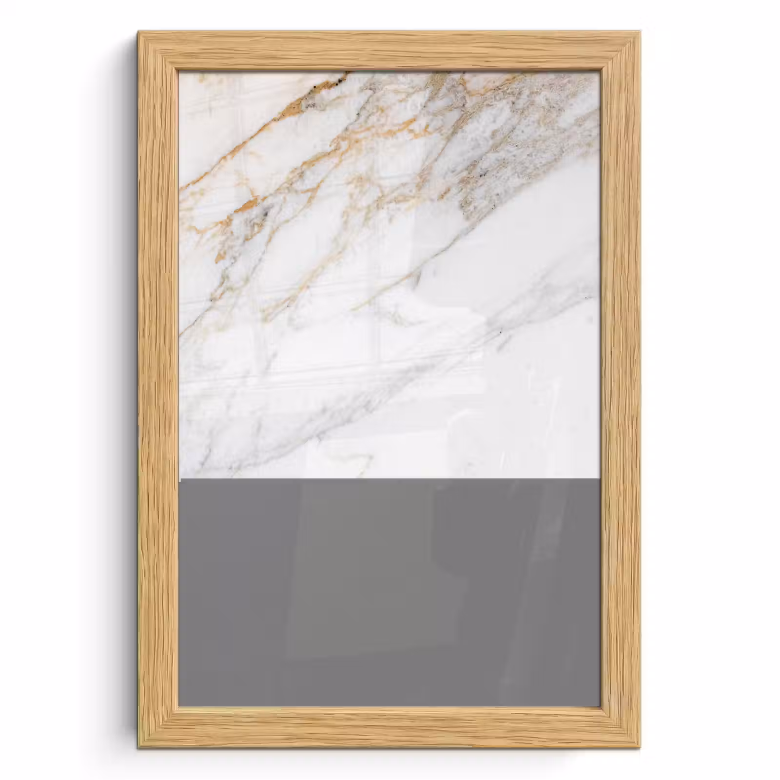 Poster met lijst - Marmer - Steen - Wit - Goud - Marmerlook - Steen - Luxe — 1