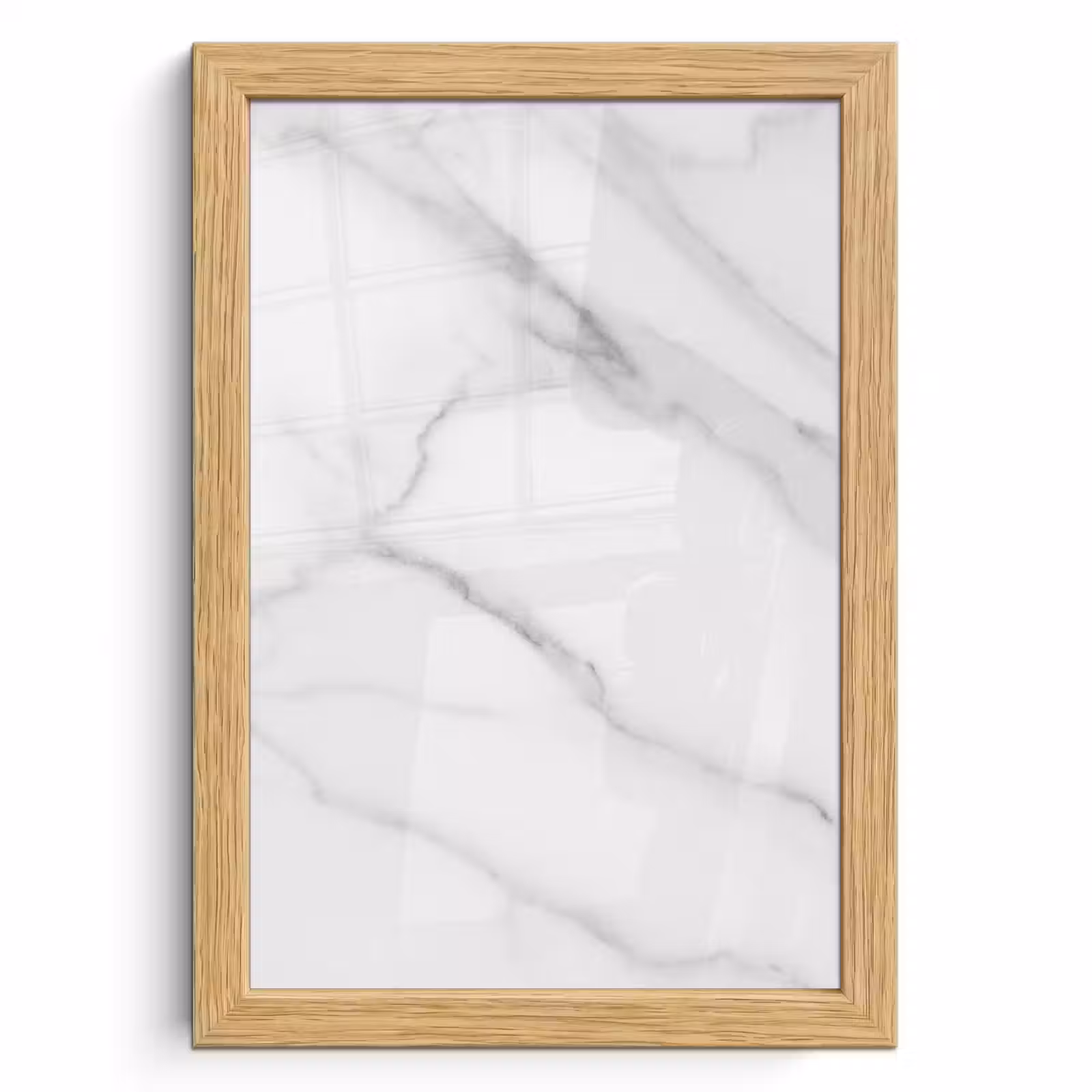 Poster met lijst - Marmer - Structuur - Wit - Grijs - Steen - Marmerlook — 1