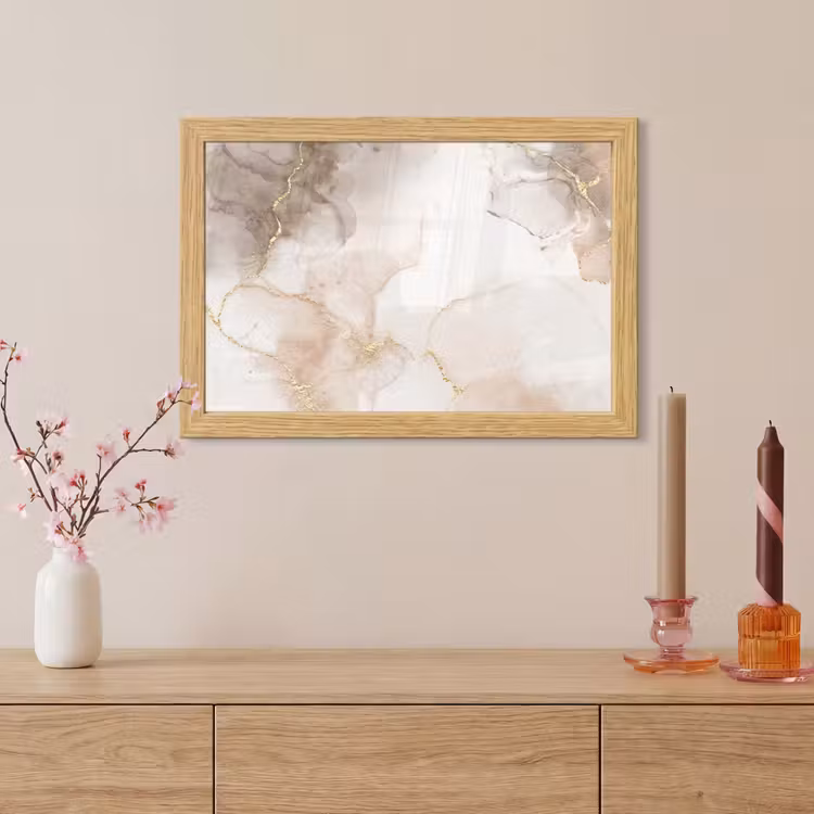 Poster met lijst - Marmer - Bruin - Gouden — 5