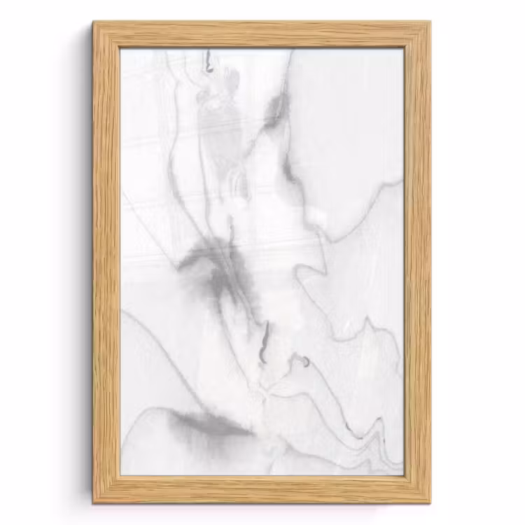 Poster met lijst - Marmer - Grijs - Wit - Abstract - Marmerlook — 1