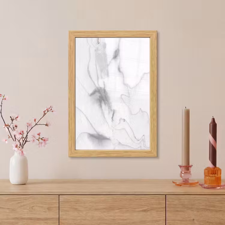 Poster met lijst - Marmer - Grijs - Wit - Abstract - Marmerlook — 5
