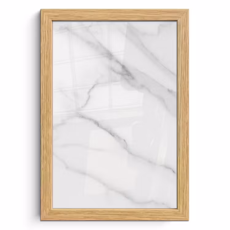 Poster met lijst - Marmer - Structuur - Wit - Grijs - Steen - Marmerlook — 1