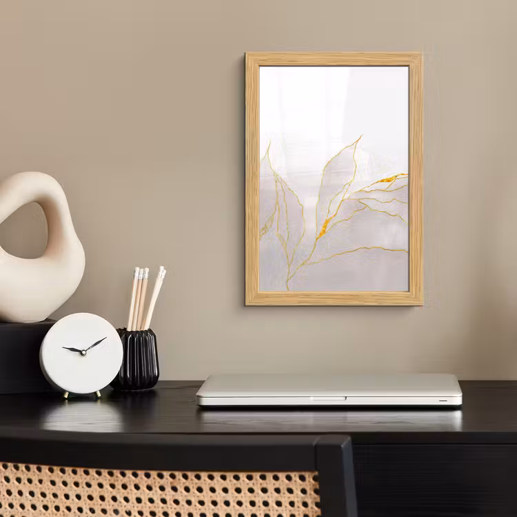 Poster met lijst - Marmerlook - Grijs - Goud - Chic - Marmer — 2