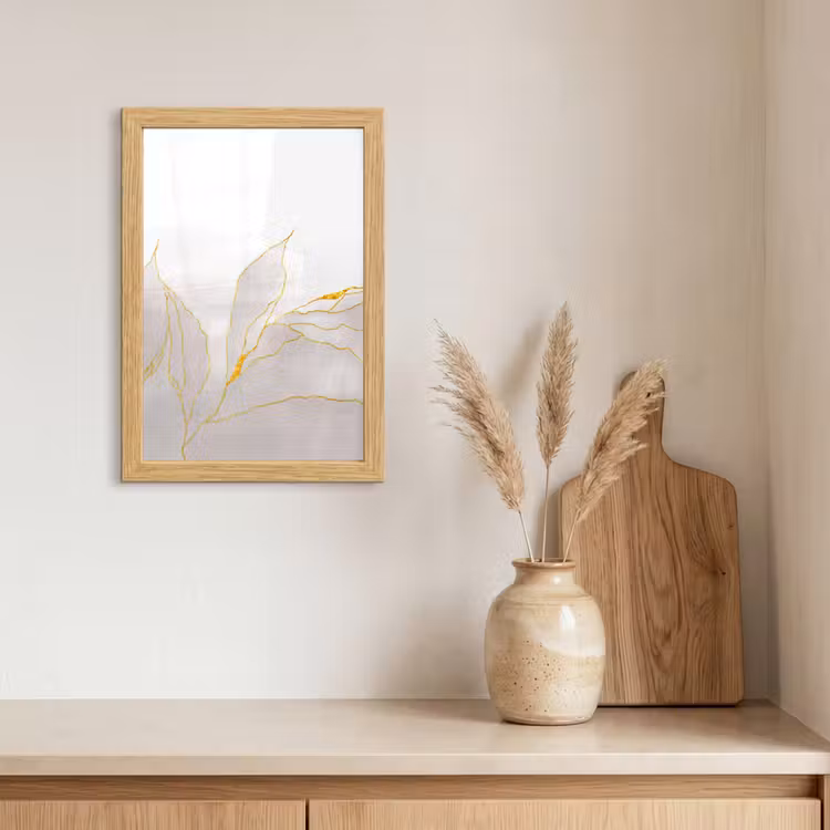 Poster met lijst - Marmerlook - Grijs - Goud - Chic - Marmer — 3