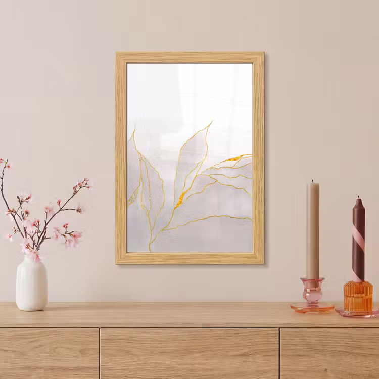 Poster met lijst - Marmerlook - Grijs - Goud - Chic - Marmer — 5