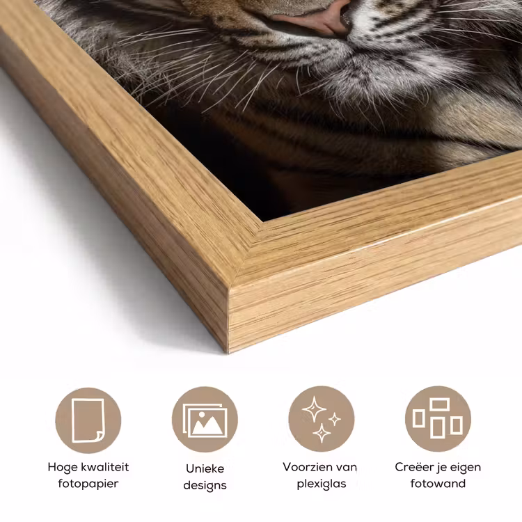 Poster met lijst - Tijger - Wilde dieren - Portret — 6