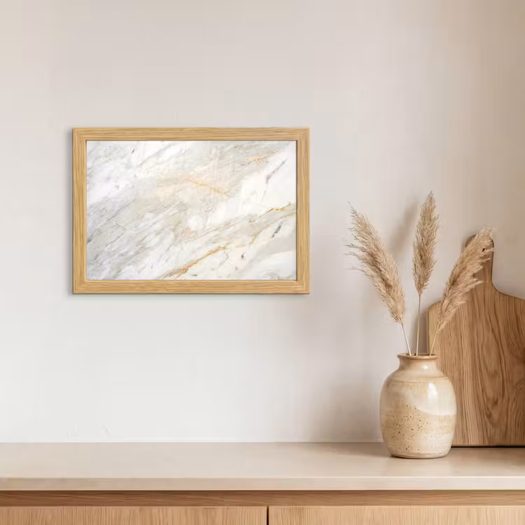Poster met lijst - Zwart-wit foto van marmer — 3