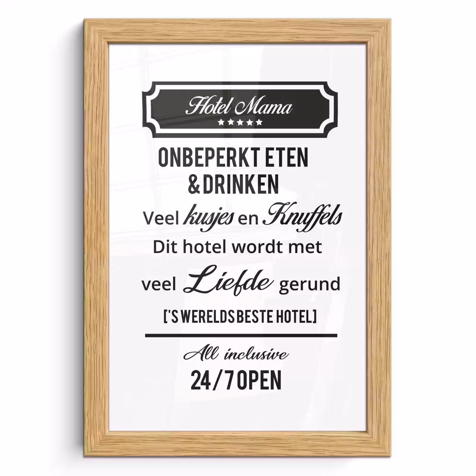 Poster met lijst - Quotes - Mama - Spreuken - Hotel mama — 1