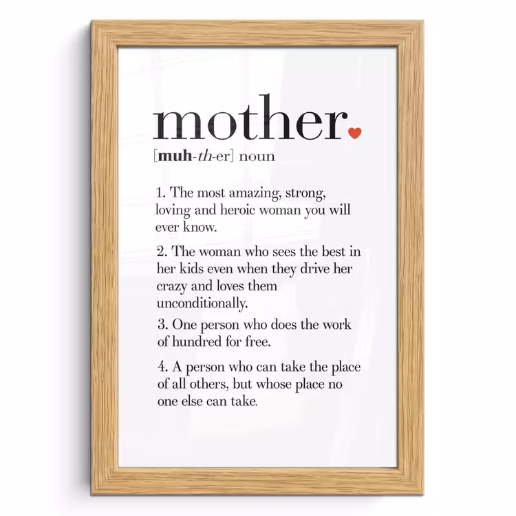 Poster met lijst - Moeder definitie - Quotes - Mother - Spreuken — 1