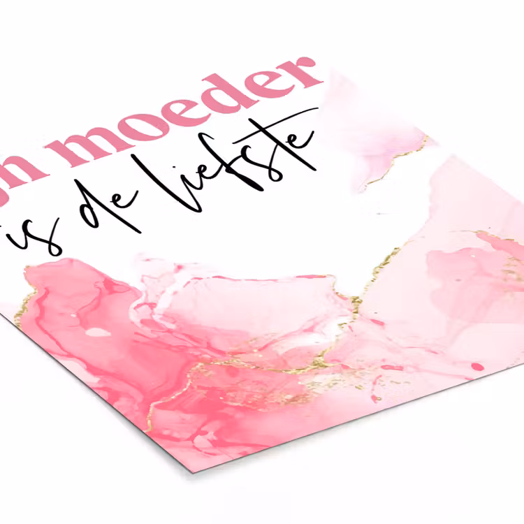 Poster met lijst - Quote - Mama - Mijn moeder is de liefste - Roze — 7