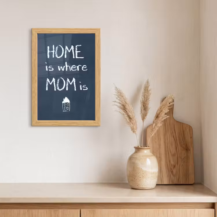 Poster met lijst - Quotes - Home is where mom is - Spreuken - Moeder — 3