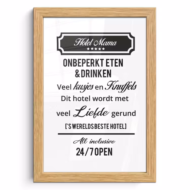 Poster met lijst - Quotes - Mama - Spreuken - Hotel mama — 1