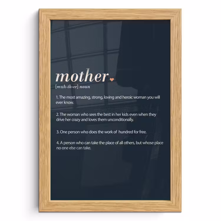 Poster met lijst - Mama definitie - Mother - Quotes - Spreuken — 1