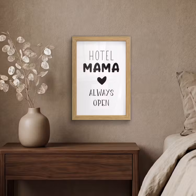 Poster met lijst - Spreuken - Hotel mama always open - Quotes - Mama — 4