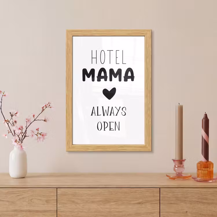 Poster met lijst - Spreuken - Hotel mama always open - Quotes - Mama — 5