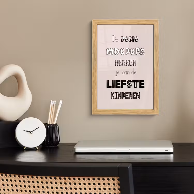 Poster met lijst - Spreuken - Quotes De Beste Moeders Hebben De Liefste Kinderen - Moederdag - Mama cadeau — 2