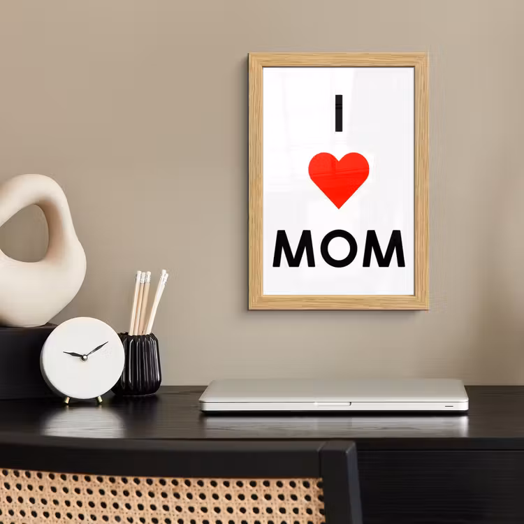 Poster met lijst - Spreuken - Quotes I Love Mom - Moederdag - Mama - Mama cadeau — 2