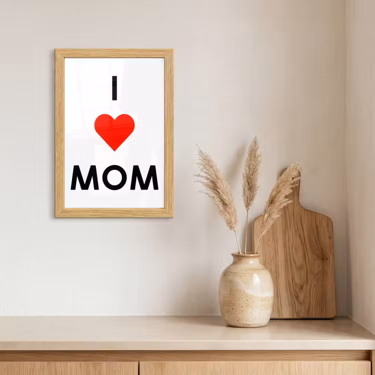 Poster met lijst - Spreuken - Quotes I Love Mom - Moederdag - Mama - Mama cadeau — 3