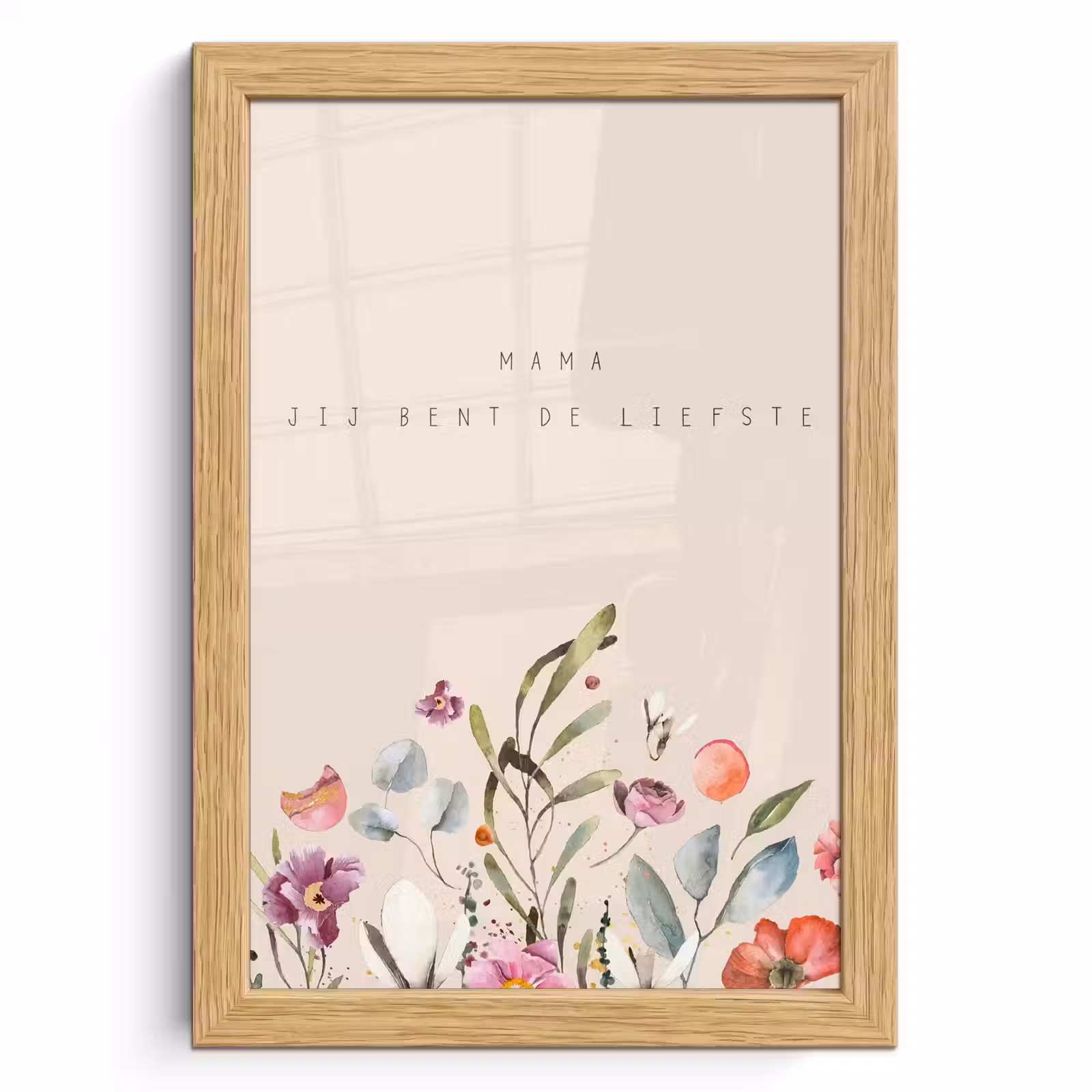 Poster met lijst - Spreuken - Mama jij bent de liefste - Quotes - Moeder — 1